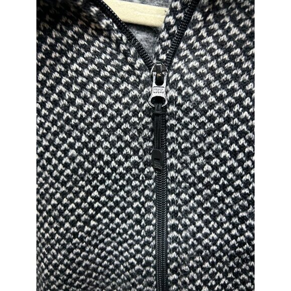 T By Talbots Womens M Black & White Houndstooth Full-Zip Jacket - Picture 4 of 9
